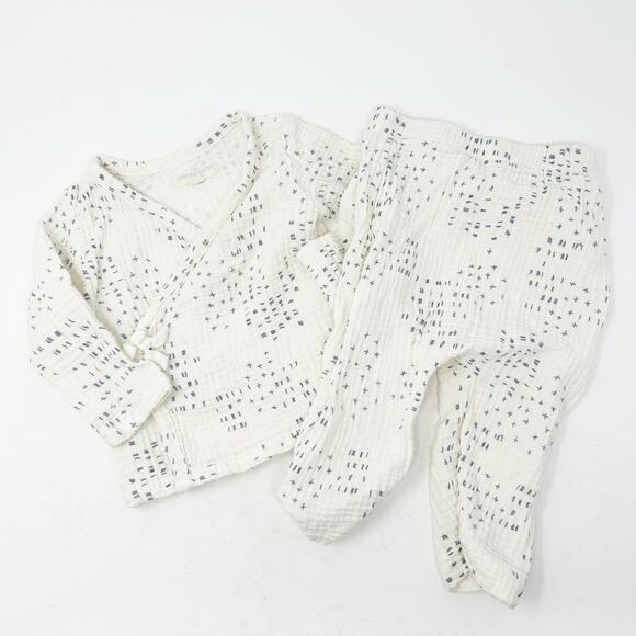 Grayson Collective Baby Boho Gauzy Cotton Wrap Long Sleeve Top & Pants Set 3-6M - Picture 1 of 7